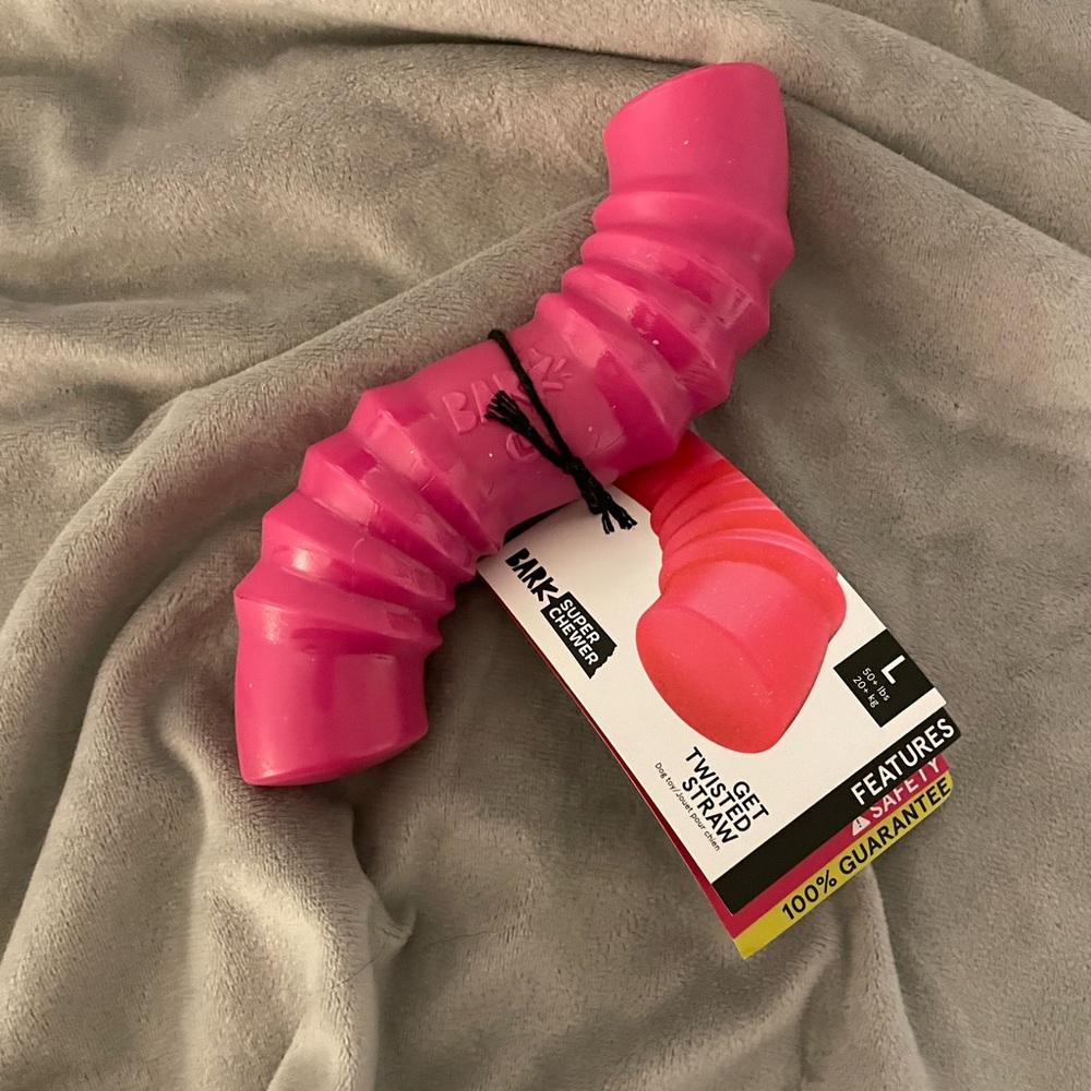 Bark Box Super Chewer ’Get Twisted Straw’ nylon dog toy NWT